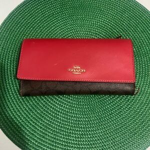 Coach Leather & Canvas Wallet (includes the Coach Dust Bag)